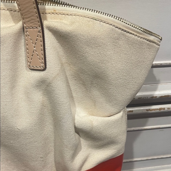 Vintage Kate Spade Tan and Red Tote Bag - Picture 3 of 10